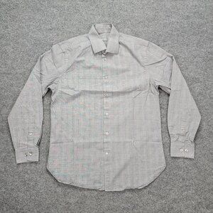 Michael Kors Shirt Mens Medium 15 32-33 Gray Button Up Long Sleeve Slim Fit
